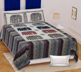 Traditional Barmeri Elephant Print Cotton Double Bed Sheet